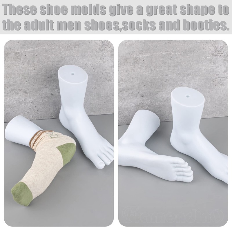 Framendino, 2 Pack White Mannequin Foot Display Holder Stand Foot