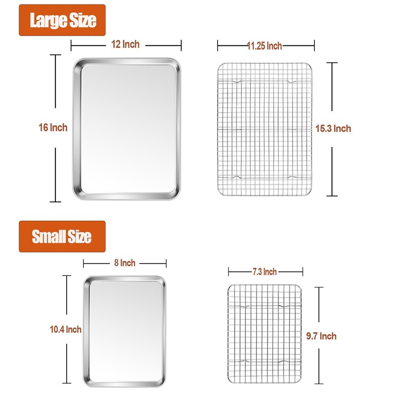 P&P CHEF 16 + 10.4 Inch Baking Sheet and Rack