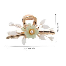 Healvian Flower Hair Claw Clip: Summer Floral Barrette With Pearl Japanese Ponytail Holder For Women Girls Chinese Hanfu Hair Accessories