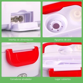 Lonchera Electrica Portatil, Fiambrera Electronica Portatil Para Calentar Comida en el Auto Toma 12V de Cenicero (Rosa)