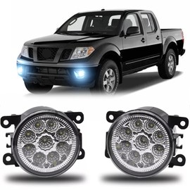 qobsos Fog Light Bulb 3.5 Inch Pair For Nissan Frontier 2005-2019 LED Front Bumper Fog Lights Lamp Clear Lens,6000k White,Pack of 2