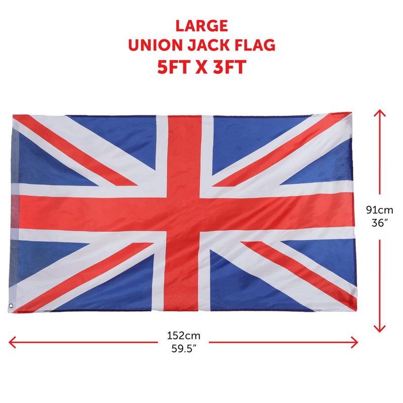 Union Jack Flag - 5ft x 3ft - Pack of