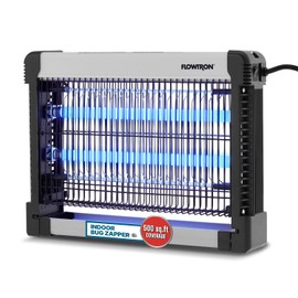 Flowtron Indoor Bug Zapper: 3000V Electric Insect Killer & Mosquito Trap - 500 Sq Ft Coverage - 16W Dual UV Light Fly Zapper for Kitchen, Bedroom, RV & Restaurant - Safe Gnat & Moth Killer