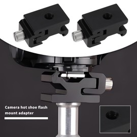 VGOL 2-Piece Hot Shoe Mount Adapter with 1/4 Inch Tripod Thread, Aluminium Alloy Hot Shoe Adapter Mount, Compatible with Most Flash Units