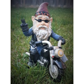 Hi-Line Gift 75616-W Peace Biker Gnome