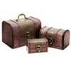 Juvale Wooden Treasure Chest Set - 3 Nesting Boxes, Brown