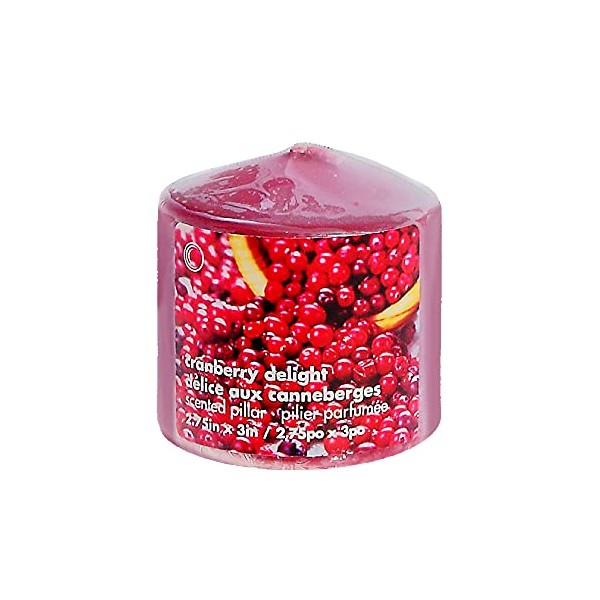 IH CASADECOR 2.75" X 3" Scented Pillar (Cranberry Delight) -Set