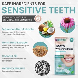 Teeth Whitening Strips, 42 Strips (21 Treatments) – Zero Sensitivity Whitening with Enamel Strengthening & Gum Revitalization – White Strips for Deep Stain Removal with Dry Non-Slip Technology