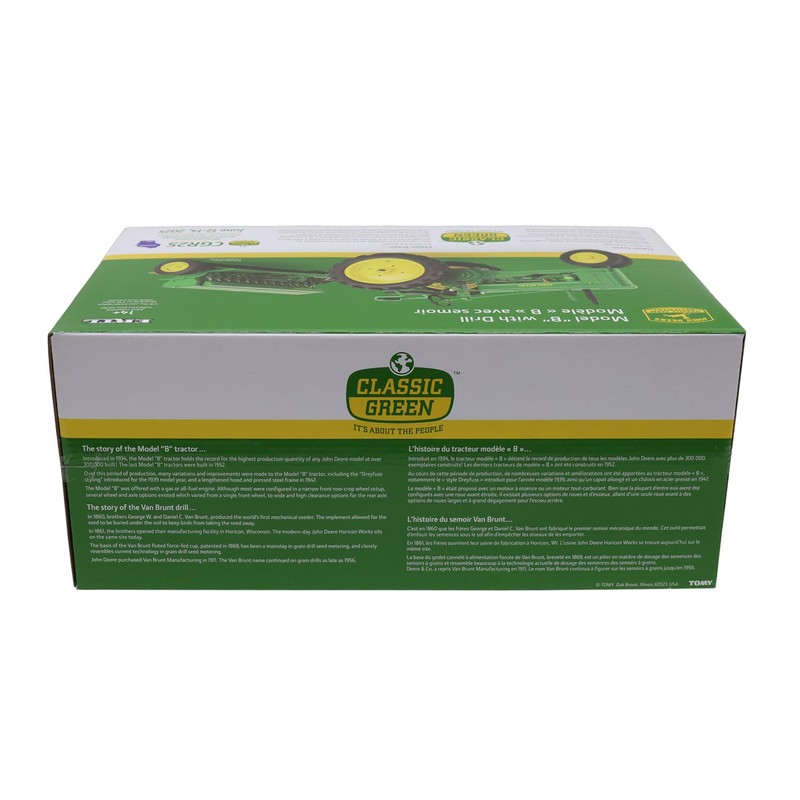 John Deere 1/16 Model B with Van-Brunt Grain Drill Toy