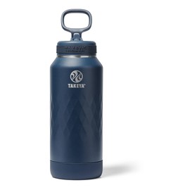 Takeya Sport 32 oz Triple-Insulated Stainless Steel Water Bottle – Leakproof, Sweatproof, BPA-Free, Keeps Drinks Cold 36 Hrs, Hot 14 Hrs – Indigo