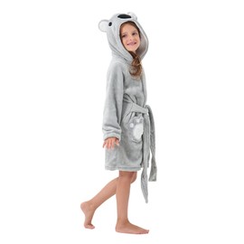 YLLSOPHAN Boys Girls Children Animal Pattern Cow Dinosaur Frog Koala Hooded Dressing Gown Nightwear Bathrobe Robe Soft Fleece Extra Thickness (as8, age, 3_years, 4_years, regular, Koala)