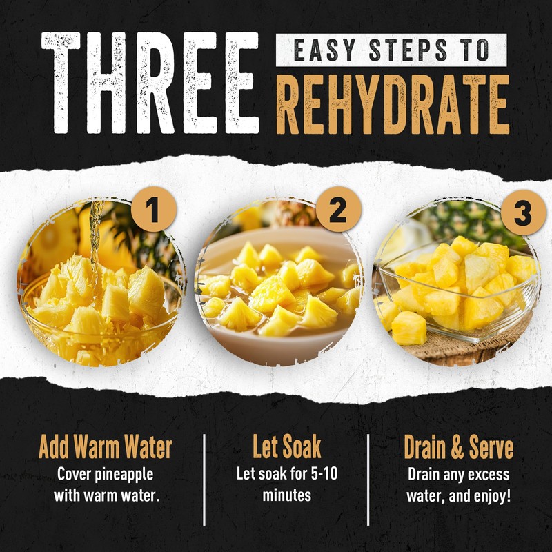 Ready Hour Freeze-Dried Pineapple Case Pack – Emergency Snack, Tropical