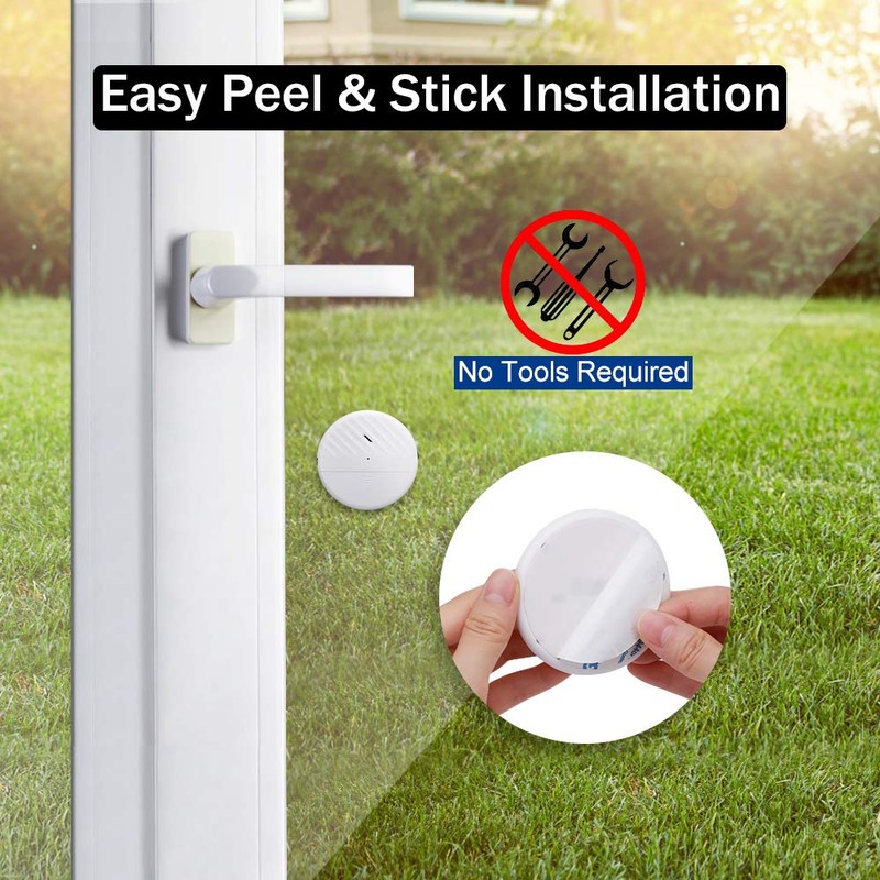Wsdcam Glass Break Sensor Alarm 125dB Ultra-Slim Wireless Glass Break