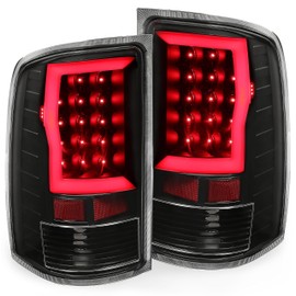 HECASA LED Pair Tail Lights Assembly Compatible with 2007-2014 GMC Sierra 1500 2500HD 3500HD Replacement for GM2800208 GM2801208 Rear Brake Tail Lamp LH&RH - Clear Lens Black Housing