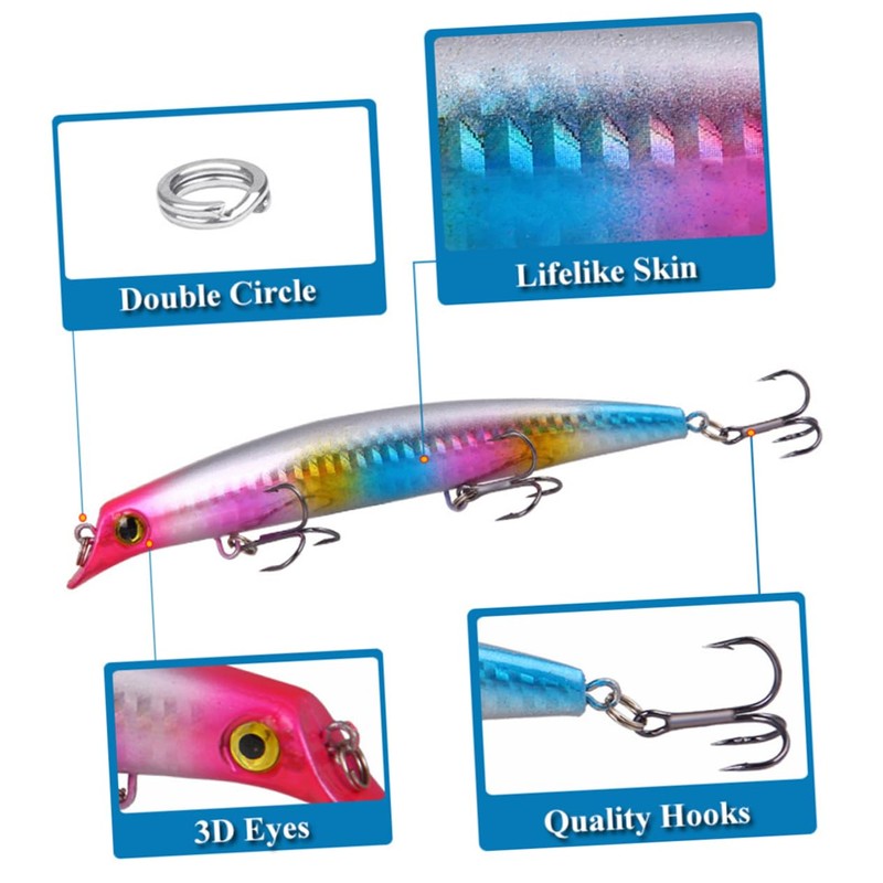 WHAMVOX Water Stick Bait Lures Colors Wave Climbing Baits for