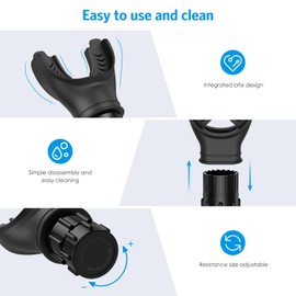 AMIR Upgraded Portable Breathing Trainer, Adjustable Resistance Breathe Trainer, Compact Muscle Trainer, Improve Strength and Endurance, Exercise Device for Sports, Running, Martial (Black,White)