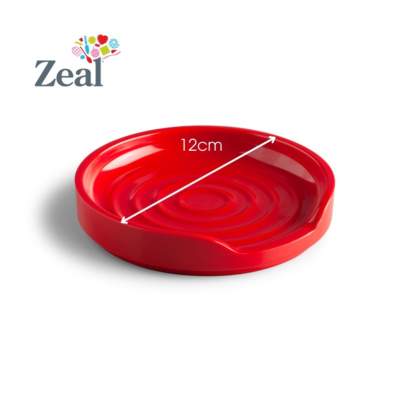 Zeal Circular Spoon Rest, Melamine Utensil Holder Rest, Tea Bag