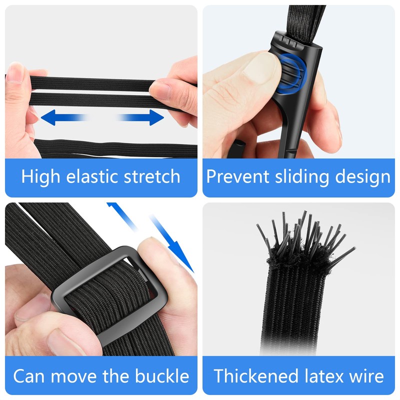 Pack of 2 Lashing Strap Bicycle Hook Pannier Rack Tie