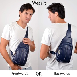 Westend Crossbody Leather Sling Bag Backpack with Adjustable Strap