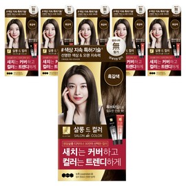 Elastin Salon de Color & Gray Hair Dye Cream, Dark Brown, 6 pieces / 엘라스틴 살롱 드 컬러 앤 새치 염색 크림, 흑갈색, 6개