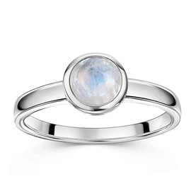 Materia Moonstone Ring 925 Silver Genuine Gemstone Jewellery SR-16-54, Gemstone