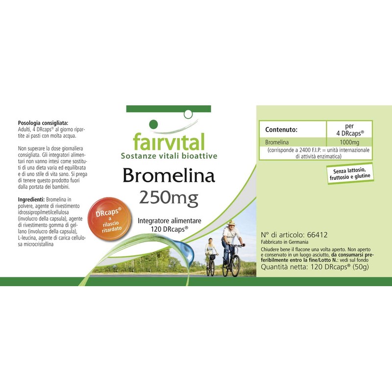 Fairvital | Bromelain Kapseln 250mg - HOCHDOSIERT - 1000mg pro