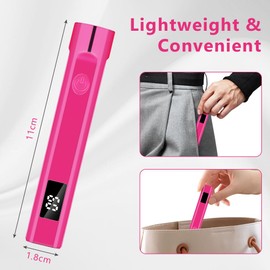 LOPHE UV Lamp for Gel Nails, Mini UV Lamp for Nails, Handheld Nail Lamp Nails with LCD Display, 10s/30s/60s Timing Modes, USB Charging, Suitable for Beginners DIY Salon (Red)