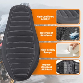 Lorababer Motorcycle Complete Seat One-Piece Fit for Rebel CMX 1100 2021-2026 Passenger Driver Pillion Pressure Relief Cushion Pad, Matte Black