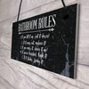 RED OCEAN Bathroom Rules Marble Theme Home Decor Bathroom Toilet