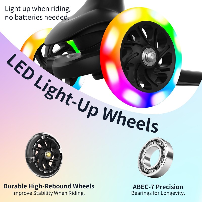 BELEEV A6 Scooter, 3 Wheel Folding Scooter, Adjustable Handlebar, Extra