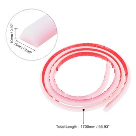 QUARKZMAN Zusammenklappbare Duschbarriere, 67 Zoll Silikon-Wasserspritzschutzstreifen 0,6 Zoll B 0,4 Zoll H Selbstklebende Wassersperre für Badezimmer, Transparent