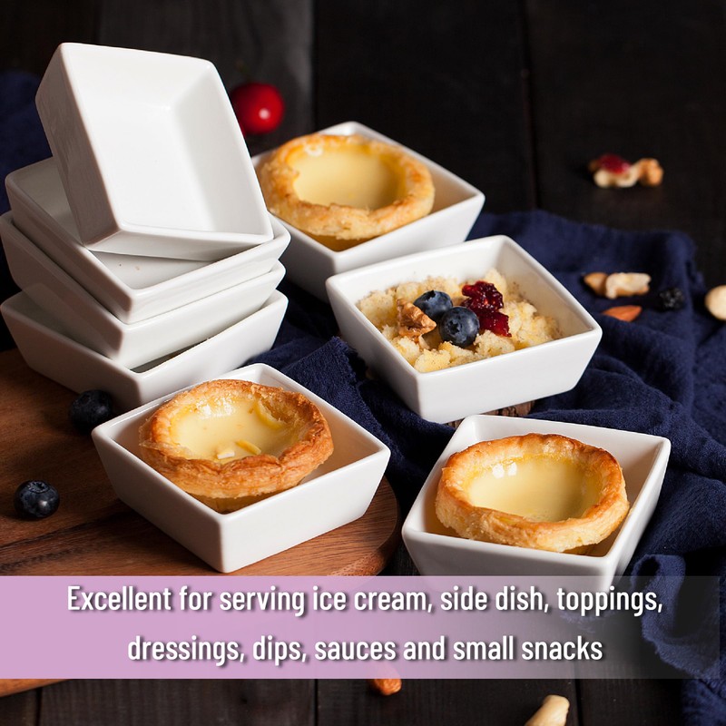 BTaT- Ramekins, Square, 4 oz, Set of 8, Oven Safe