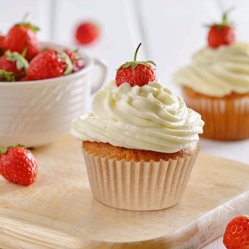 Caperci 500 Count Mini Cupcake Liners Natural Muffin Liners Greaseproof