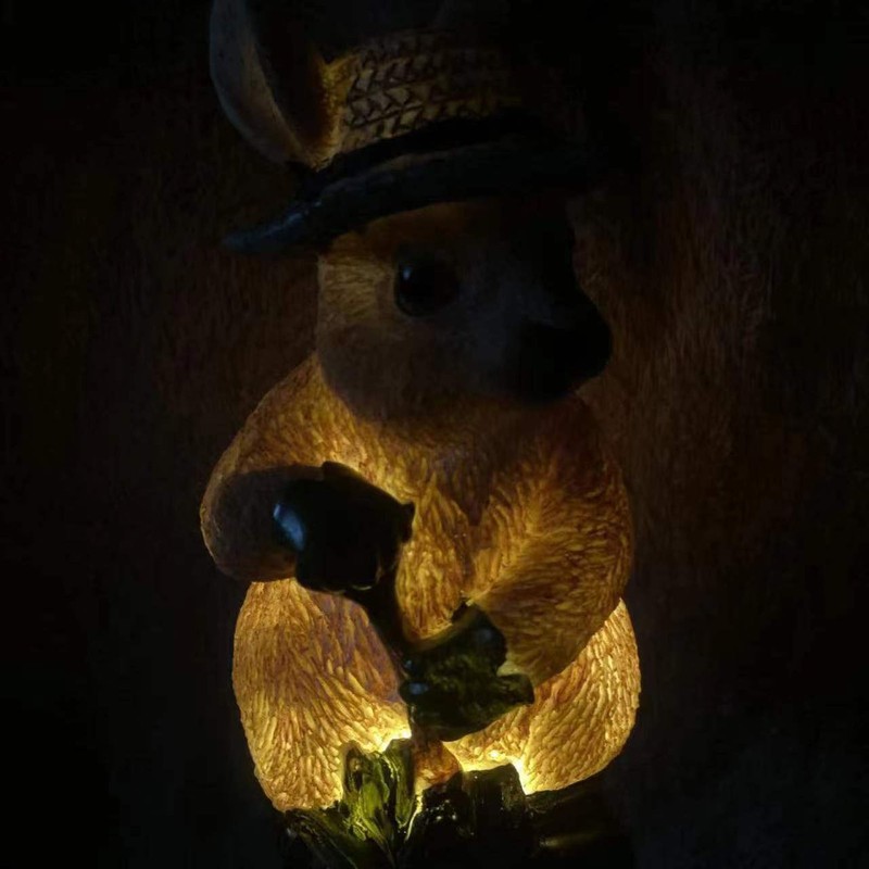 Solar Garden Light Bunny Statue Plastic IP65 Waterproof All Weather
