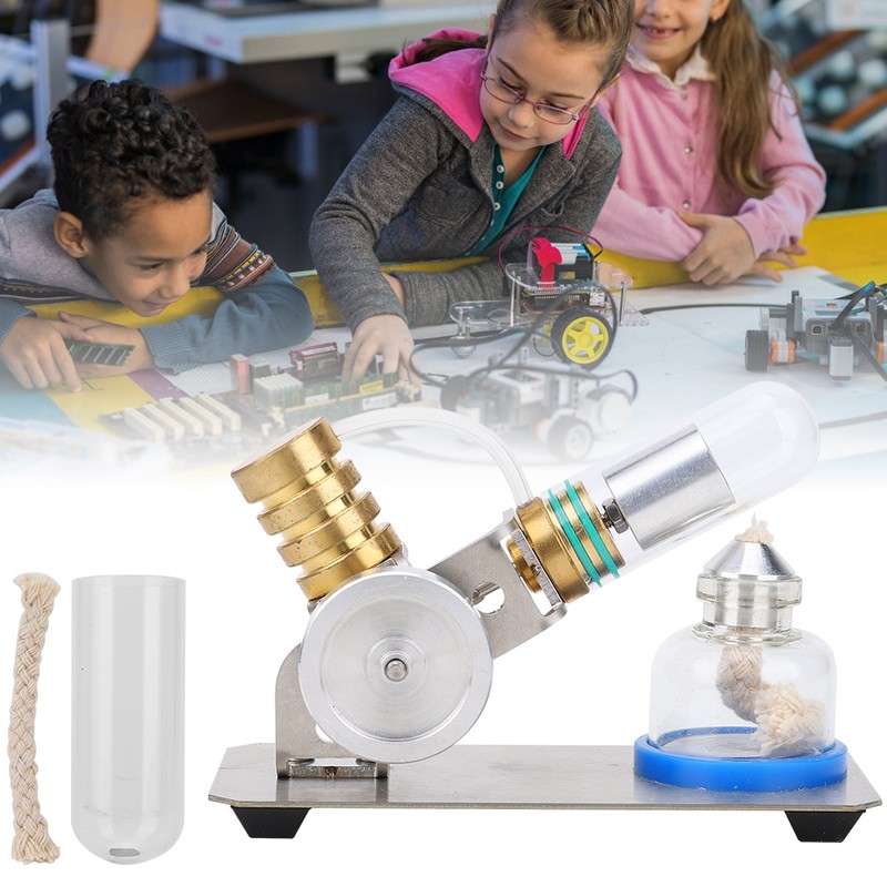 V Type Stirling Engine Model Physics Experiment Educational Tool Toy