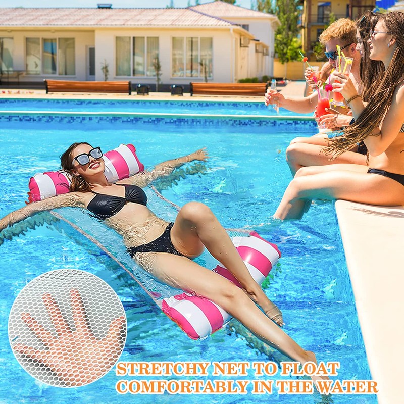 Inflatable Pool Float adults 2 Pack 4-in-1 Inflatable Water Hammock