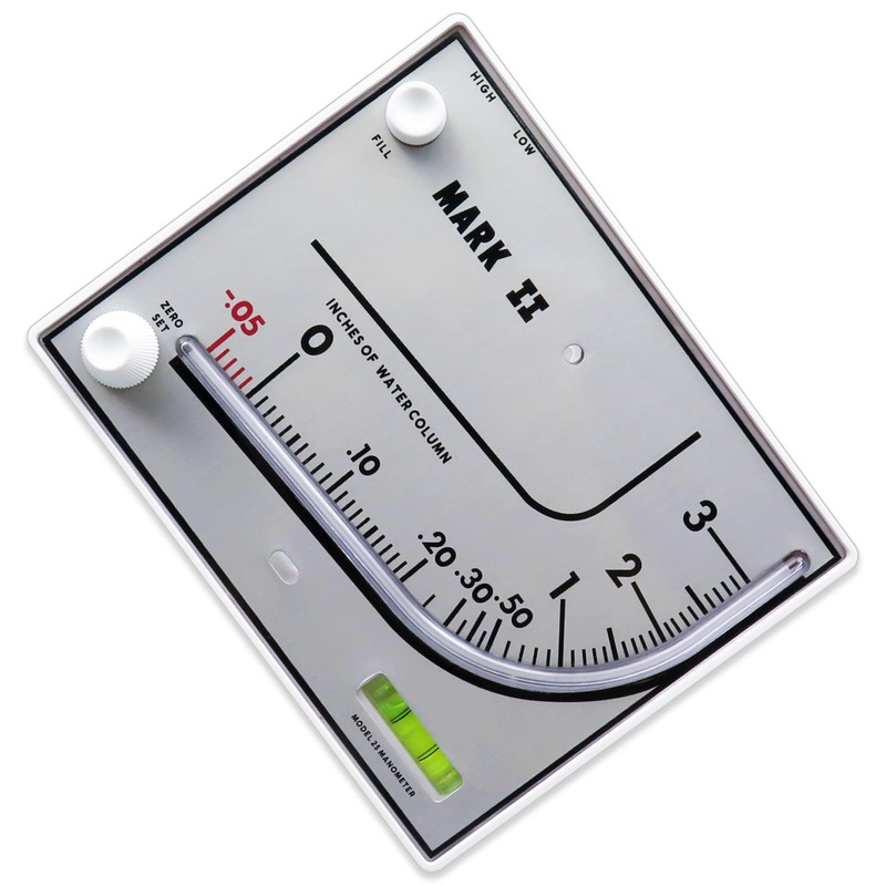 Mark II 25 Liquid Filled Manometer Compatible with Dwyer, Wall