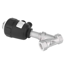 Garosa Pneumatic Steam Valve, Air Actuated Thread Angle Seat Valve, PTEE Sealing, Stainless Steel Thickened Plastic Case Steam Valve(3/4 DN20)