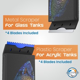 FL!PPER EDGE Puffer Limited Edition Floating Magnetic Aquarium Cleaner | 2-In-1 Dual Blade Scrubber & Scraper Fish Tank Cleaner Tools for Efficient Cleaning & Acrylic Surface Maintenance