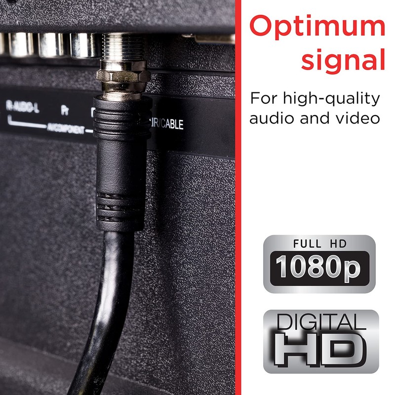 UltraPro RG6 Coaxial Cable 3ft. Black, F-Type Connectors, Double Shielded