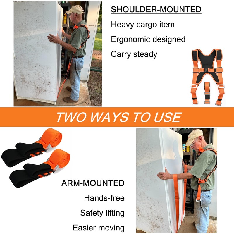 DEYACE Moving Straps 2-Person Shoulder Lifting Straps for Moving Furniture,