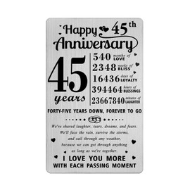 Richesele 45 Year Wedding Anniversary Card - 45th Wedding Anniversary Card - Happy 45 Years Anniversary Decoration Sweet Gifts for Husband Wife