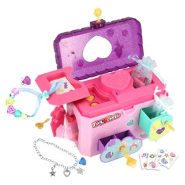 FUNLOCKETS Secret Jewellery Box with Voice Message Recorder, Jewellery Box for girls with secret compartments containing jewellery to make. Gifts for girls age 5+
