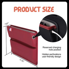 ASUBHA Leather Car Seat Gap Filler Organizer, Car Console Organizer, Cars Seat Catcher Gap Filler with Charging Hole, Multifunctional Cars Organizer Accessories Universal for Vehicles SUVs Trucks