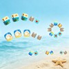 Ocean Beach Press on Toenails with Seashell Design Short Square