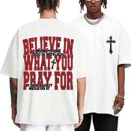 BINTEHGS Men's Christian Faith T-Shirts Inspirational Bible Verse Shirt Cross Oversized Tshirts for Men Jesus Graphic Tees(White,M)