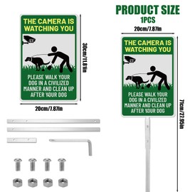 Clean Up After Your Dog Sign, 7.9x11.8in No Dog Waste Sign for Yard Aluminum Weather-Resistant Pick Up After Your Dog Sign for Lawn Yard