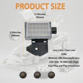 TorqPro Underhood Light Hood Courtesy Lamp Compatible with Dodge Charger | Dakota | Durango | Intrepid | Neon | Ram 1500,2500,3500,4500,5500,Van,Wagon and Jeep Cherokee | Grand Cherokee | Wrangler