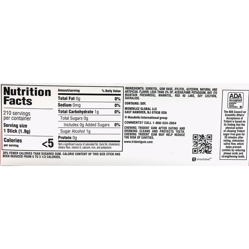 Trident Sugar Free Gum, Cinnamon, 14 Count (Pack of 15)