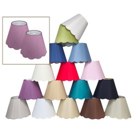 Royal Designs, Inc. Set of 2 Round Scalloped Bottom Medium Lamp Shade for Table Lamp, Spider Fitter, 7 x 13 x 10 in, Purple, 2 Pack